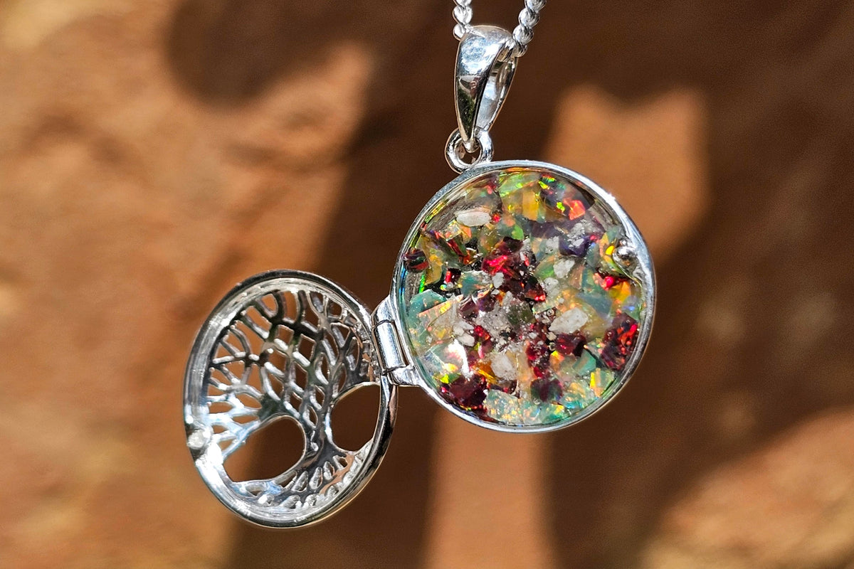petite locket with cremation ash